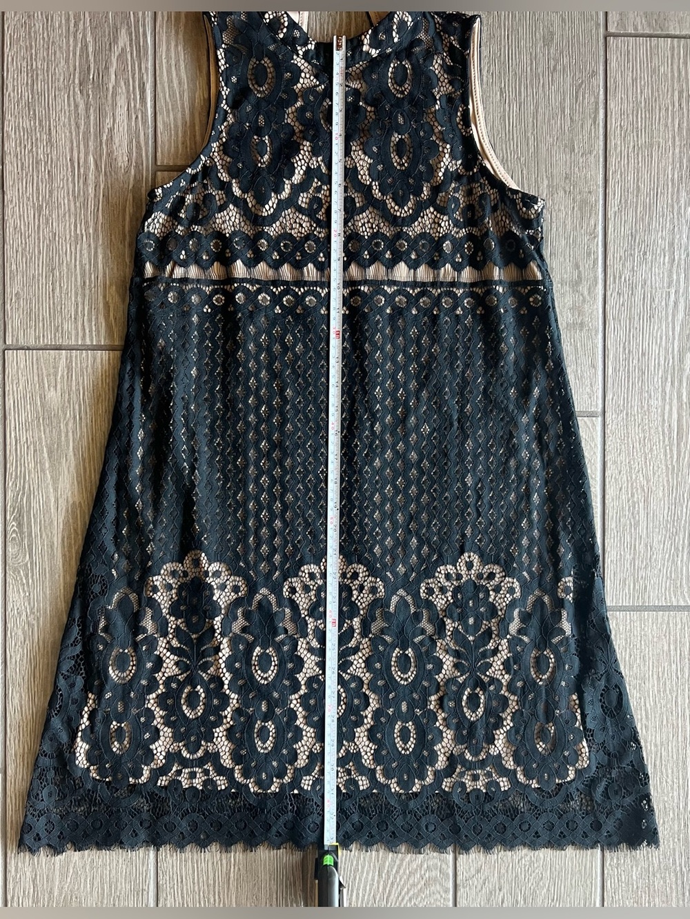 love, Fire Black Lace High-Neck Mini Dress Size Medium - Picture 8 of 13